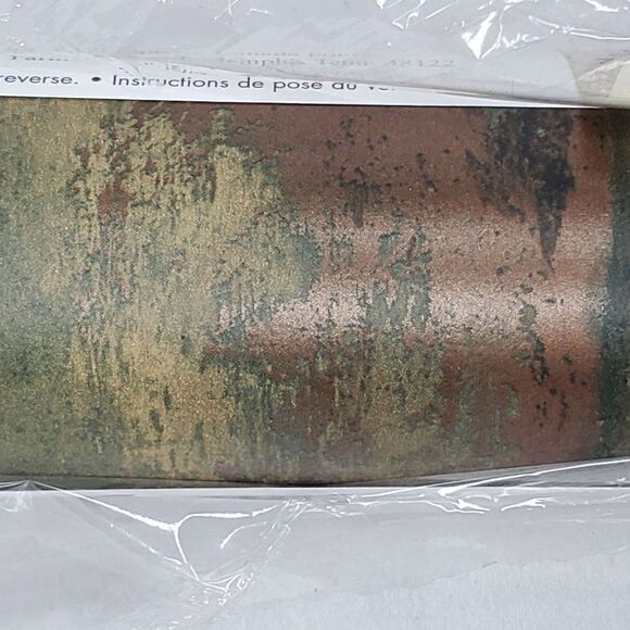 Seabrook Designs Vinyl Coated Wallpaper Abstract Brown Green Metallic Bronze - Picture 2 of 7